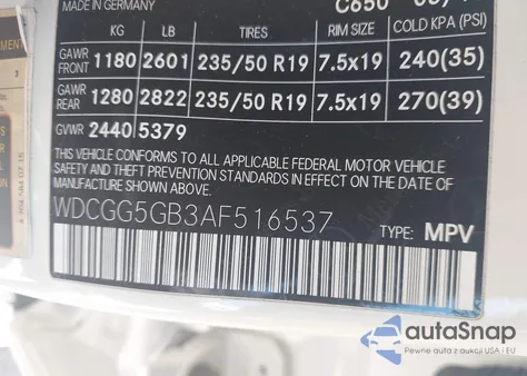 2010 Mercedes-Benz Glk 350 from USA, damaged, VIN WDCGG5GB3AF516537